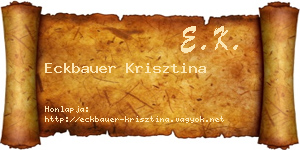 Eckbauer Krisztina névjegykártya
